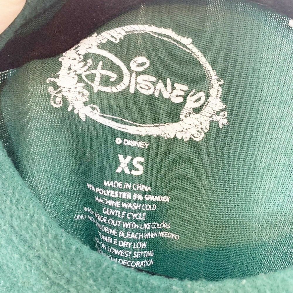 Vintage Disney Mickey & Minnie Mouse Crew Neck Fleece Sweater XS Dark Green - Picture 3 of 4